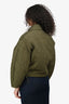 Ba&sh Green Quilted Cropped Bomber Jacket Size XS
