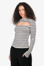 A.W.A.K.E Mode Black/White Striped Cut-Out Long Sleeve Top Size S