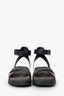 Brunello Black Leather Beaded Accent Sandals Size 38.5
