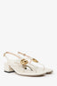 Gucci White Leather Marmont GG T-Strap Sandals Size 38