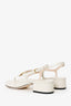 Gucci White Leather Marmont GG T-Strap Sandals Size 38