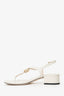 Gucci White Leather Marmont GG T-Strap Sandals Size 38