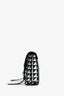 Proenza Schouler Black/White Leather Geometric Print Clutch