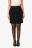 Oscar de la Renta Black/White Wool Mini Skirt Size 6