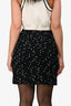 Oscar de la Renta Black/White Wool Mini Skirt Size 6
