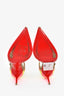 Christian Louboutin Neon Pink/Yellow Patent Sparkle Detail Heels Size 37.5