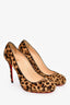 Christian Louboutin Leopard Print Pony Hair Heels Size 40