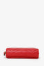 Gucci Red Leather GG Marmont Zippy Wallet