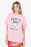 Casablanca Pink Cotton 'La Jouese' Tennis Club T-Shirt Size XL