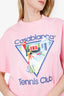 Casablanca Pink Cotton 'La Jouese' Tennis Club T-Shirt Size XL