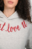 Sandro Grey/Red 'Just Love You' Hooded Sweatshirt Size 3