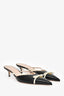 Valentino Black Leather VLogo Kitten Heels Size 42