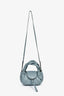 Fendi Blue Leather Mini Spy Top Handle Bag