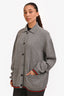 Gucci 2025 Grey Wool/Cashmere Blend Web Button Down Cardigan Size XL