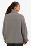 Gucci 2025 Grey Wool/Cashmere Blend Web Button Down Cardigan Size XL