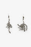 Saint Laurent Crystal Drop Asymmetrical Twist Earrings