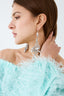 Saint Laurent Crystal Drop Asymmetrical Twist Earrings