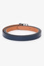 Hermès Navy Leather Mini Etrivière 4 Tours Wrap Bracelet Palladium Hardware