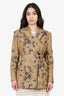 Ganni Brown Jacquard Brocade Blazer Size 34