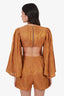Azulu Brown Striped Cut-out Jumpsuit Size S