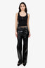 Rotate Birger Christensen Black Textured Faux Leather Flared Trousers Size 6