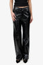 Rotate Birger Christensen Black Textured Faux Leather Flared Trousers Size 6