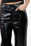 Rotate Birger Christensen Black Textured Faux Leather Flared Trousers Size 6