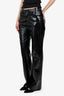 Rotate Birger Christensen Black Textured Faux Leather Flared Trousers Size 6