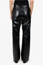 Rotate Birger Christensen Black Textured Faux Leather Flared Trousers Size 6