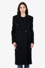 Saint Laurent Black Wool Double Breasted Coat Size 40