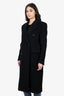 Saint Laurent Black Wool Double Breasted Coat Size 40