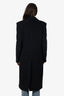 Saint Laurent Black Wool Double Breasted Coat Size 40
