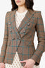 Veronica Beard Brown Houndstooth Plaid Blazer Size 4