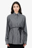 MM6 Maison Margiela Grey/White Striped Belted Shirt Size 40