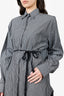 MM6 Maison Margiela Grey/White Striped Belted Shirt Size 40