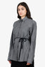 MM6 Maison Margiela Grey/White Striped Belted Shirt Size 40