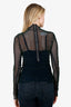 MM6 Maison Margiela Green Velvet Mesh Long Sleeve Top Size S