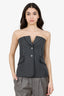 Simkhai Grey Pinstripe Print Billie Bustier Top Size 2
