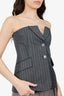 Simkhai Grey Pinstripe Print Billie Bustier Top Size 2