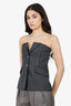 Simkhai Grey Pinstripe Print Billie Bustier Top Size 2