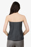 Simkhai Grey Pinstripe Print Billie Bustier Top Size 2
