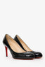 Christian Louboutin Black Patent Round Toe Pumps Size 36.5