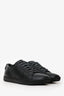 Saint Laurent Black Leather Lip Detail Sneakers Size 38