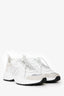 Valentino White VLOGO Shegoes Mesh And Suede Sneakers Size 39