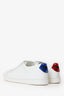 Saint Laurent White Leather Lip Detail Sneakers Size 38