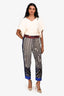 Forte Forte Blue/Beige Straight Leg Pants Size 0