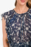 Ulla Johnson Blue Silk Floral 'Caterina' Dress Size 2