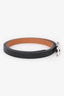 Hermès 2018 Black Leather Behapi Double Tour Bracelet Silver Hardware