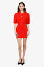 Sandro Red Crystal Button Sweater Dress Size 34