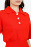 Sandro Red Crystal Button Sweater Dress Size 34